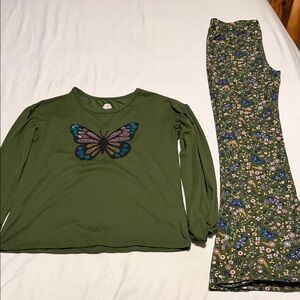 extremely Me Green Butterfly Kids matching Set